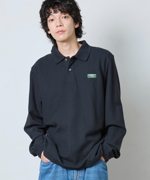 L.L.Bean(エルエルビーン)の「ジャパン・フィット プレミアム・ダブル・エル・ポロシャツ、長袖 カタディン・ロゴ・ラベル付き(ポロシャツ・メンズ・ブラック/ホワイト/ネイビー/インディゴブルー・MEDIUM/LARGE/X-LARGE/XX-LARGE/SMALL)」の11枚目の写真