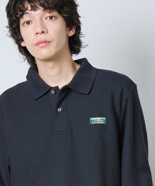 L.L.Bean(エルエルビーン)の「ジャパン・フィット プレミアム・ダブル・エル・ポロシャツ、長袖 カタディン・ロゴ・ラベル付き(ポロシャツ・メンズ・ブラック/ホワイト/ネイビー/インディゴブルー・MEDIUM/LARGE/X-LARGE/XX-LARGE/SMALL)」の16枚目の写真