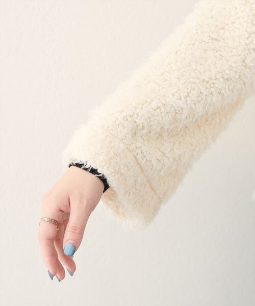 natural couture(ナチュラルクチュール)の「ペプラムボアカーディガン(ノーカラージャケット・レディース・モカ/アイボリー/グレイッシュベージュ・FREE)」の19枚目の写真