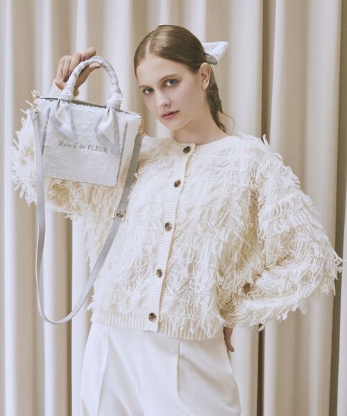 Maison de FLEUR(メゾンドフルール)の「スカーフ付きボア2WaySトートバッグ(トートバッグ・レディース・ブラック/ライトブルー/ピンクベージュ・FREE)」の19枚目の写真