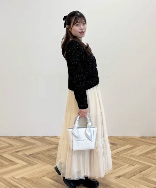 Maison de FLEUR(メゾンドフルール)の「スカーフ付きボア2WaySトートバッグ(トートバッグ・レディース・ブラック/ライトブルー/ピンクベージュ・FREE)」の7枚目の写真