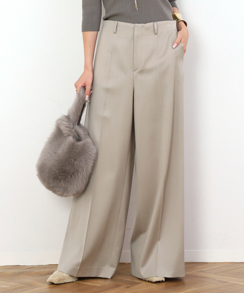 AP STUDIO（エーピーストゥディオ）の「グロスカルゼパンツ（スラックス・レディース・アイボリー/チョコ・34/36/38）」の15枚目の写真