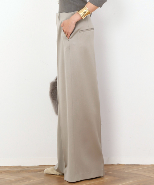 AP STUDIO（エーピーストゥディオ）の「グロスカルゼパンツ（スラックス・レディース・アイボリー/チョコ・34/36/38）」の14枚目の写真