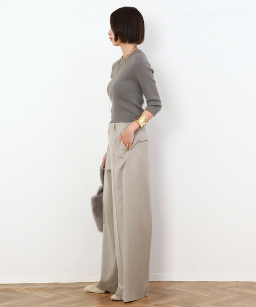 AP STUDIO（エーピーストゥディオ）の「グロスカルゼパンツ（スラックス・レディース・アイボリー/チョコ・34/36/38）」の11枚目の写真