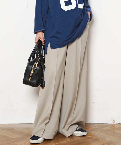 AP STUDIO（エーピーストゥディオ）の「グロスカルゼパンツ（スラックス・レディース・アイボリー/チョコ・34/36/38）」の9枚目の写真