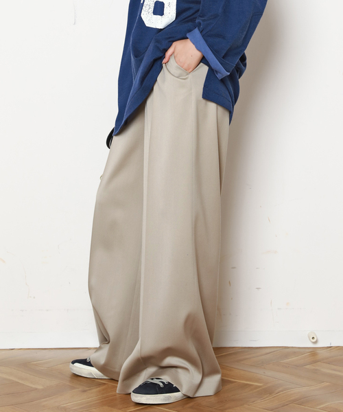 AP STUDIO（エーピーストゥディオ）の「グロスカルゼパンツ（スラックス・レディース・アイボリー/チョコ・34/36/38）」の8枚目の写真