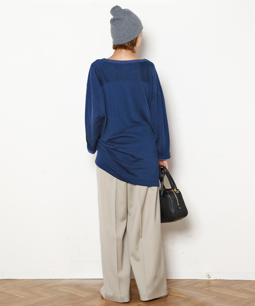 AP STUDIO（エーピーストゥディオ）の「グロスカルゼパンツ（スラックス・レディース・アイボリー/チョコ・34/36/38）」の4枚目の写真