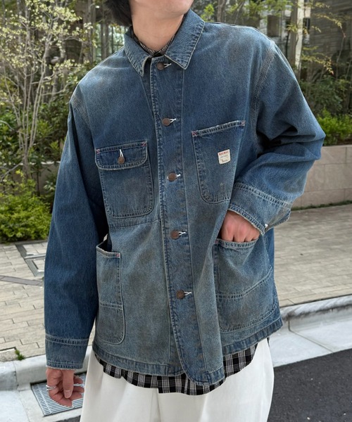 BIG MAC(ビッグマック)の「【BIG MAC】DENIM COVERALL(デニムジャケット・メンズ・ネイビー・M/L)」の1枚目の写真