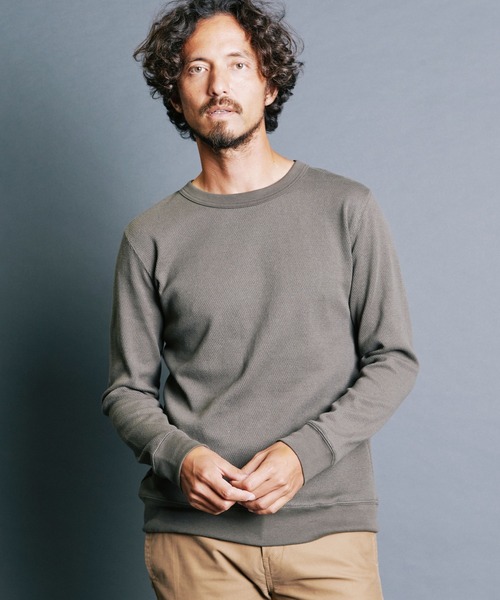 Magine（マージン）の「HONEYCOMB　PULLOVER　KNITSAW L/S:ハニカム プルオーバー ニットソー ロングスリーブ（Tシャツ/カットソー・メンズ・ブラック/オリーブ/オフホワイト/ネイビー・44/46/48）」の3枚目の写真