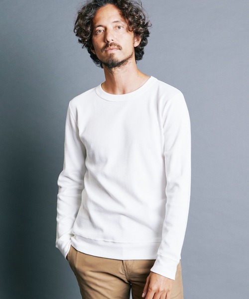 Magine（マージン）の「HONEYCOMB　PULLOVER　KNITSAW L/S:ハニカム プルオーバー ニットソー ロングスリーブ（Tシャツ/カットソー・メンズ・ブラック/オリーブ/オフホワイト/ネイビー・44/46/48）」の6枚目の写真