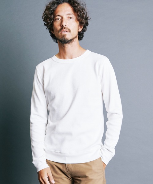 Magine（マージン）の「HONEYCOMB　PULLOVER　KNITSAW L/S:ハニカム プルオーバー ニットソー ロングスリーブ（Tシャツ/カットソー・メンズ・ブラック/オリーブ/オフホワイト/ネイビー・44/46/48）」の7枚目の写真