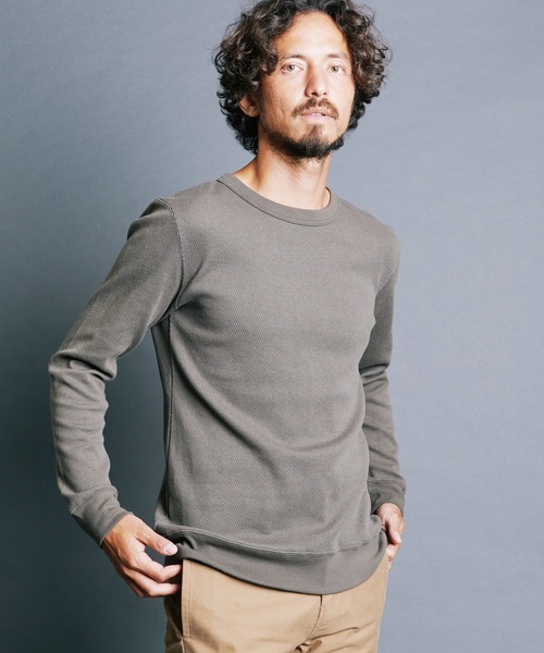 Magine（マージン）の「HONEYCOMB　PULLOVER　KNITSAW L/S:ハニカム プルオーバー ニットソー ロングスリーブ（Tシャツ/カットソー・メンズ・ブラック/オリーブ/オフホワイト/ネイビー・44/46/48）」の13枚目の写真