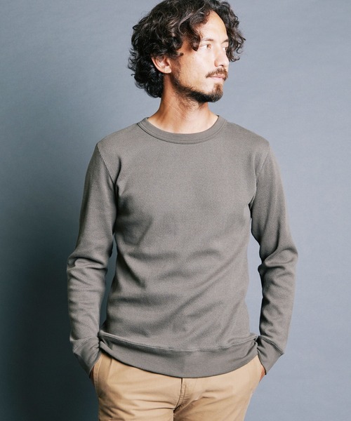 Magine（マージン）の「HONEYCOMB　PULLOVER　KNITSAW L/S:ハニカム プルオーバー ニットソー ロングスリーブ（Tシャツ/カットソー・メンズ・ブラック/オリーブ/オフホワイト/ネイビー・44/46/48）」の15枚目の写真