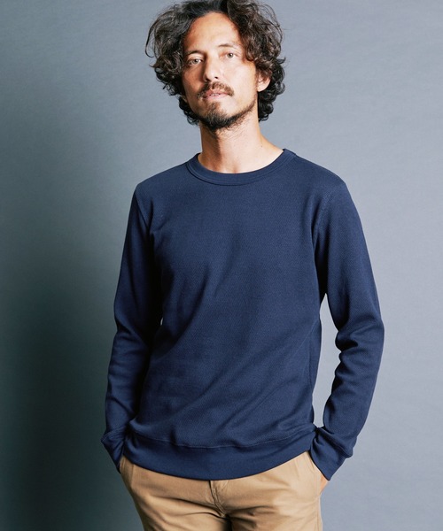 Magine（マージン）の「HONEYCOMB　PULLOVER　KNITSAW L/S:ハニカム プルオーバー ニットソー ロングスリーブ（Tシャツ/カットソー・メンズ・ブラック/オリーブ/オフホワイト/ネイビー・44/46/48）」の16枚目の写真
