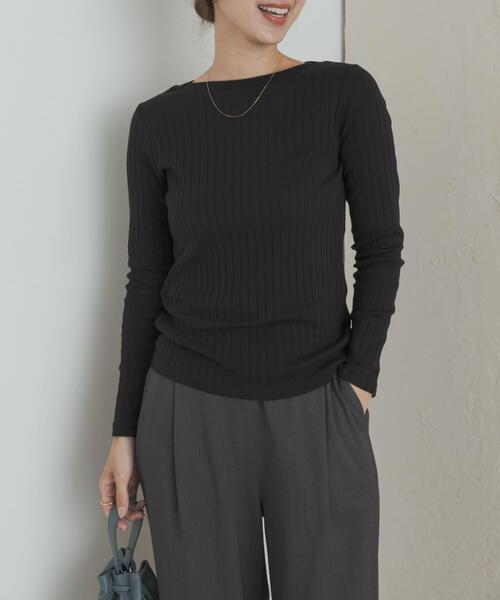 URBAN RESEARCH DOORS(アーバンリサーチドアーズ)の「針抜き長袖カットソー(Tシャツ/カットソー・レディース・レッド系その他/ホワイト系その他/ブラック/アイボリー・MEDIUM)」の7枚目の写真