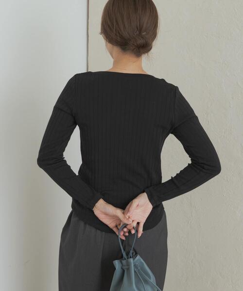 URBAN RESEARCH DOORS(アーバンリサーチドアーズ)の「針抜き長袖カットソー(Tシャツ/カットソー・レディース・レッド系その他/ホワイト系その他/ブラック/アイボリー・MEDIUM)」の9枚目の写真