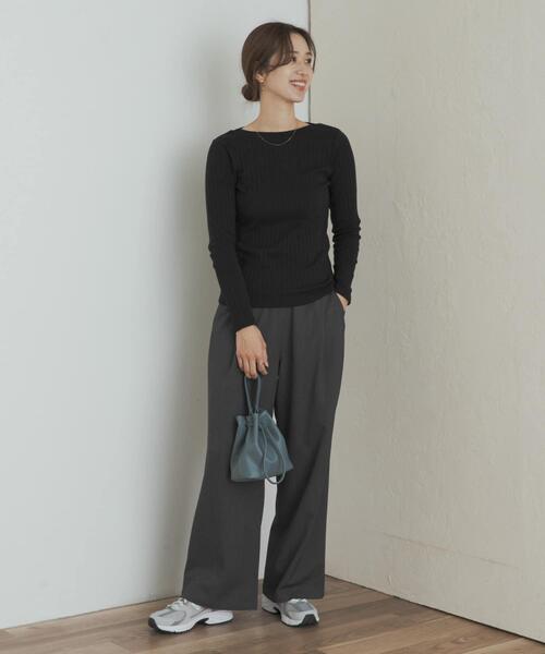 URBAN RESEARCH DOORS(アーバンリサーチドアーズ)の「針抜き長袖カットソー(Tシャツ/カットソー・レディース・レッド系その他/ホワイト系その他/ブラック/アイボリー・MEDIUM)」の12枚目の写真
