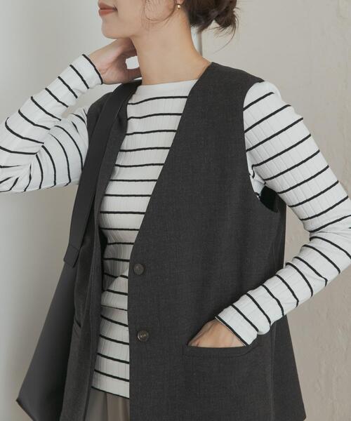 URBAN RESEARCH DOORS(アーバンリサーチドアーズ)の「針抜き長袖カットソー(Tシャツ/カットソー・レディース・レッド系その他/ホワイト系その他/ブラック/アイボリー・MEDIUM)」の15枚目の写真