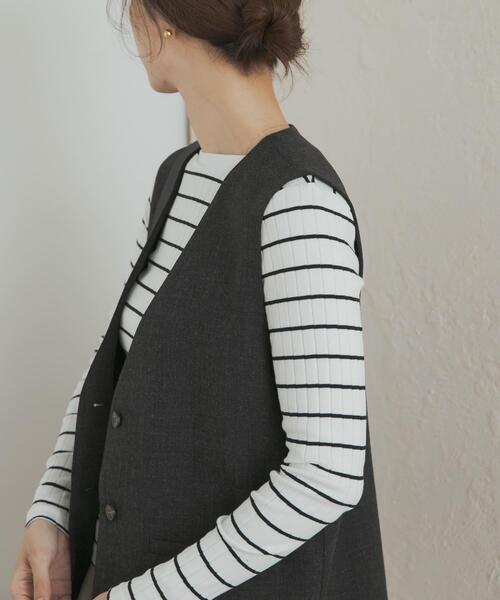 URBAN RESEARCH DOORS(アーバンリサーチドアーズ)の「針抜き長袖カットソー(Tシャツ/カットソー・レディース・レッド系その他/ホワイト系その他/ブラック/アイボリー・MEDIUM)」の17枚目の写真