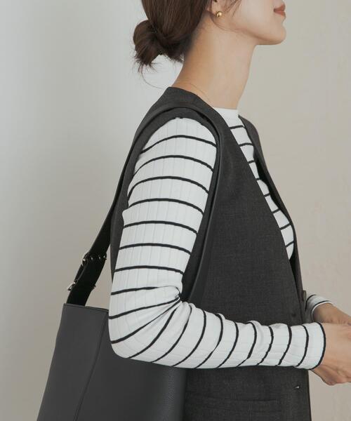 URBAN RESEARCH DOORS(アーバンリサーチドアーズ)の「針抜き長袖カットソー(Tシャツ/カットソー・レディース・レッド系その他/ホワイト系その他/ブラック/アイボリー・MEDIUM)」の18枚目の写真