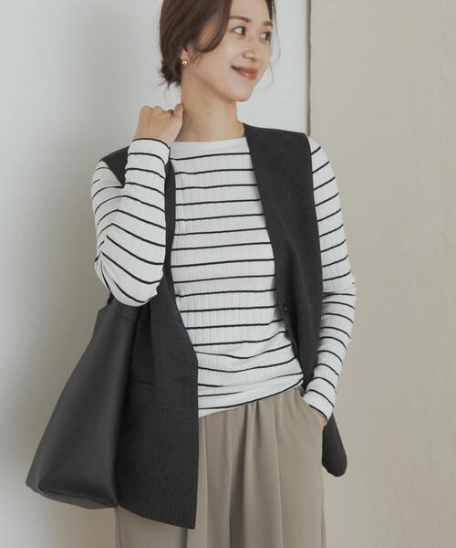 URBAN RESEARCH DOORS(アーバンリサーチドアーズ)の「針抜き長袖カットソー(Tシャツ/カットソー・レディース・レッド系その他/ホワイト系その他/ブラック/アイボリー・MEDIUM)」の19枚目の写真