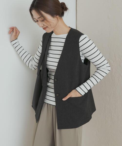 URBAN RESEARCH DOORS(アーバンリサーチドアーズ)の「針抜き長袖カットソー(Tシャツ/カットソー・レディース・レッド系その他/ホワイト系その他/ブラック/アイボリー・MEDIUM)」の20枚目の写真