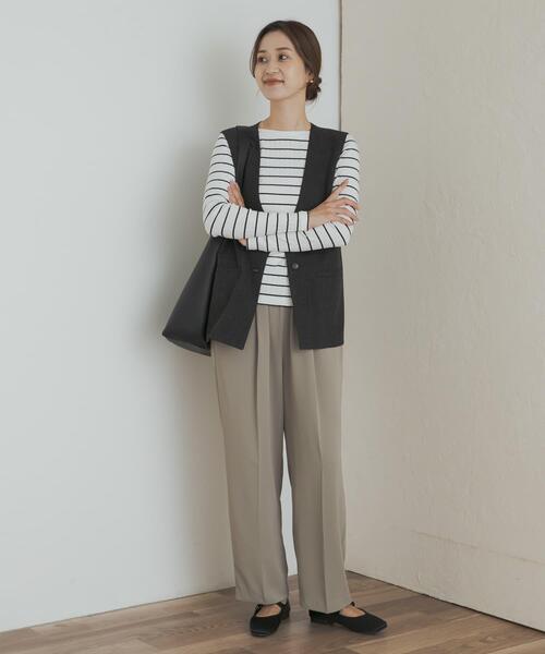URBAN RESEARCH DOORS(アーバンリサーチドアーズ)の「針抜き長袖カットソー(Tシャツ/カットソー・レディース・レッド系その他/ホワイト系その他/ブラック/アイボリー・MEDIUM)」の21枚目の写真