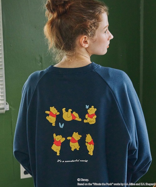 Disney（ディズニー）の「【Disney】別注 Mickey&Friends ミッキー＆フレンズ ヴィンテージライクグラフィックオーバーサイズスウェット（スウェット・レディース・ネイビー/オートミール/杢グレー/ネイビー系/アイボリー系/アイボリー・FREE）」の6枚目の写真