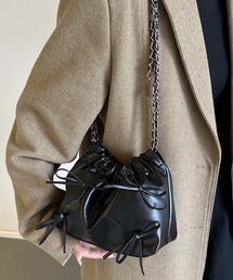 FReePLACe/巾着リボンデザインチェーンバッグ X12621