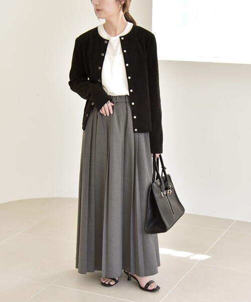 セール】quaranciel: ランダム プリーツ マキシ スカート（スカート