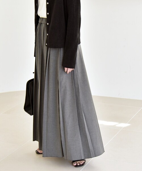 セール】quaranciel: ランダム プリーツ マキシ スカート（スカート