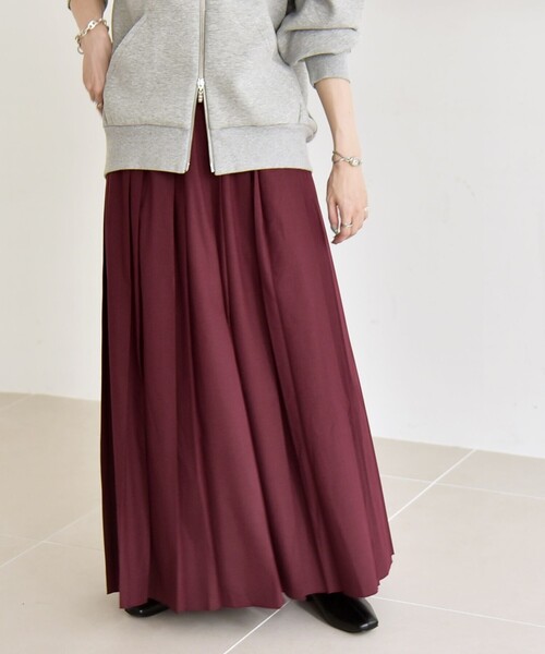 セール】quaranciel: ランダム プリーツ マキシ スカート（スカート