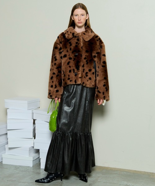 Animal Pattern Faux Fur Coat / アニマルパターンフェイクファー
