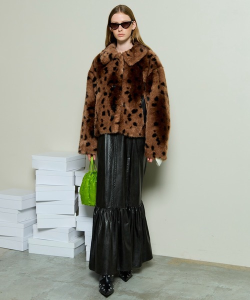 Animal Pattern Faux Fur Coat / アニマルパターンフェイクファー