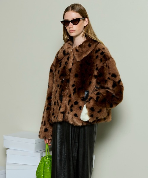 MAISON SPECIAL(メゾンスペシャル)の「Animal Pattern Faux Fur Coat / アニマルパターンフェイクファーコート(ブルゾン・レディース・マルチ/ブラウン・FREE)」の6枚目の写真