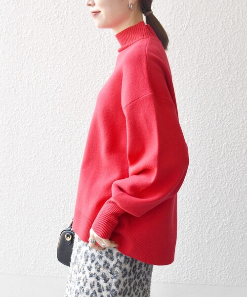 SHIPS any:〈洗濯機可能〉ハイネック ボリュームスリーブ ロングリブ