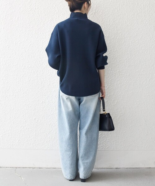 SHIPS any:〈洗濯機可能〉ハイネック ボリュームスリーブ ロングリブ