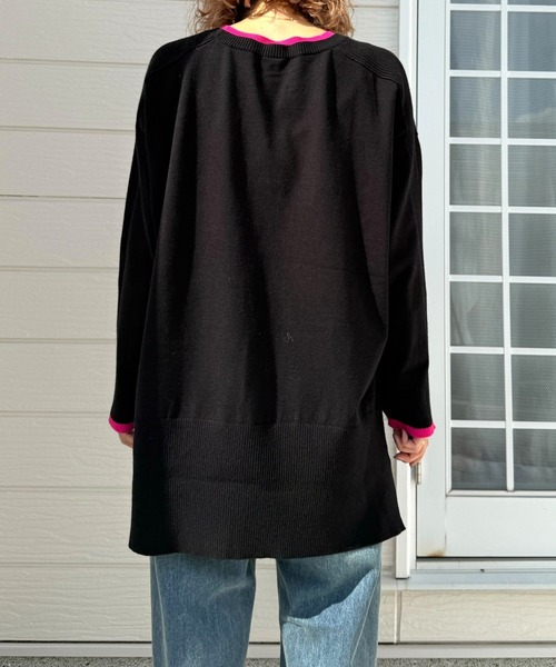 Q（キュー）の「エンボスロゴニット（ニット/セーター・レディース・ブラック/ベージュ/ピンク・MEDIUM）」の22枚目の写真