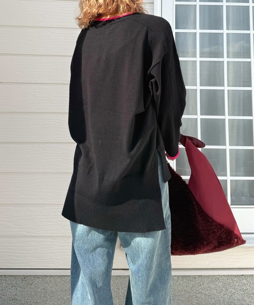 Q（キュー）の「エンボスロゴニット（ニット/セーター・レディース・ブラック/ベージュ/ピンク・MEDIUM）」の20枚目の写真