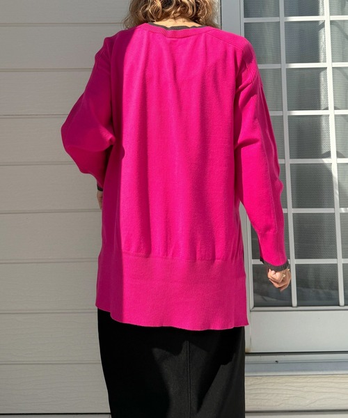 Q（キュー）の「エンボスロゴニット（ニット/セーター・レディース・ブラック/ベージュ/ピンク・MEDIUM）」の18枚目の写真