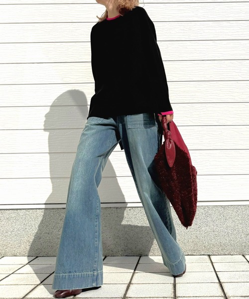 Q（キュー）の「エンボスロゴニット（ニット/セーター・レディース・ブラック/ベージュ/ピンク・MEDIUM）」の13枚目の写真