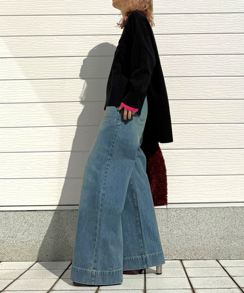 Q（キュー）の「エンボスロゴニット（ニット/セーター・レディース・ブラック/ベージュ/ピンク・MEDIUM）」の12枚目の写真