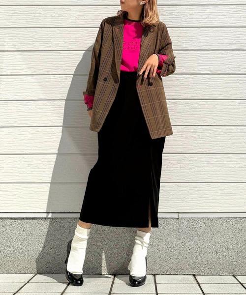 Q（キュー）の「エンボスロゴニット（ニット/セーター・レディース・ブラック/ベージュ/ピンク・MEDIUM）」の7枚目の写真