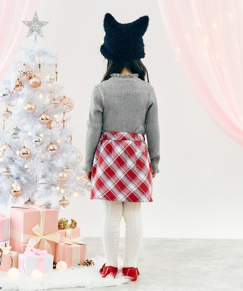 apres les cours（アプレレクール）の「【ジュニア対応】フリルリブニット（ニット/セーター・キッズ・アイボリー/グレー/マスタード・90/100/120/130/140/80/110）」の7枚目の写真