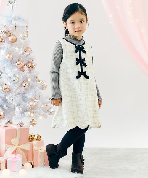 apres les cours（アプレレクール）の「【ジュニア対応】フリルリブニット（ニット/セーター・キッズ・アイボリー/グレー/マスタード・90/100/120/130/140/80/110）」の10枚目の写真