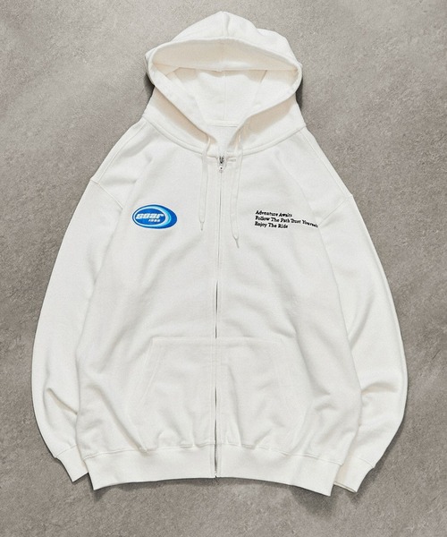ROSE BUD（ローズバッド）の「PATCH EMBROIDERY ZIP HOODIE（パーカー・レディース・ライトグレー/ホワイト/チャコールグレー・ONE SIZE）」の3枚目の写真