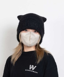 SVEC（シュベック）の「猫耳 スクエアニットキャップ（ニットキャップ/ビーニー）」