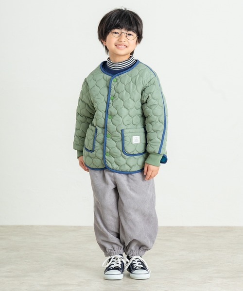 DILASH（ディラッシュ）の「中綿キルトジャケット（ノーカラージャケット・キッズ・ベージュ/カーキ・130/120/110/100/90/140）」の11枚目の写真