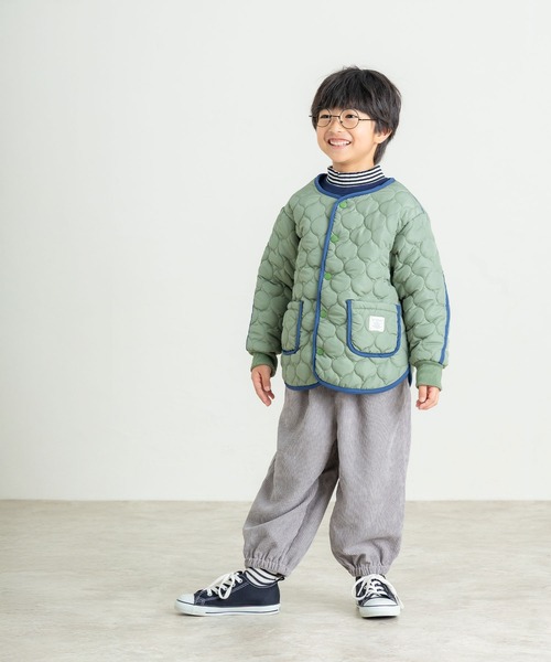 DILASH（ディラッシュ）の「中綿キルトジャケット（ノーカラージャケット・キッズ・ベージュ/カーキ・130/120/110/100/90/140）」の14枚目の写真