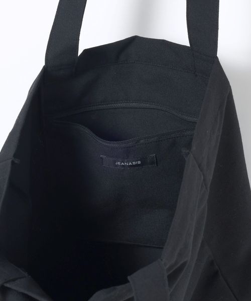 JEANASIS（ジーナシス）の「シシュウデザインロゴトート/607202（トートバッグ・レディース・ホワイト/ブラック・FREE）」の3枚目の写真
